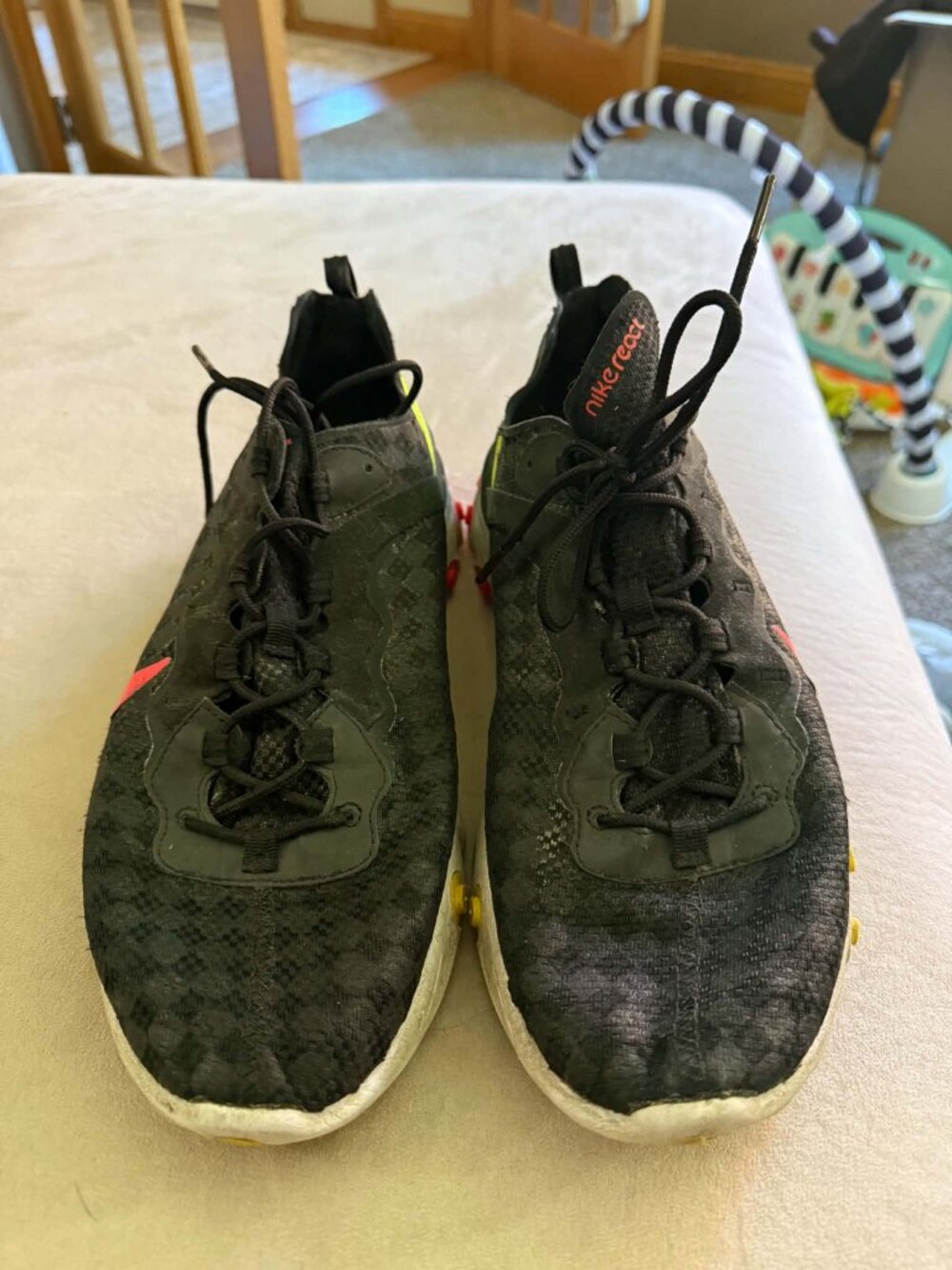 Nike React Men's Running Shoes Black, Volt, Orange Size 13
